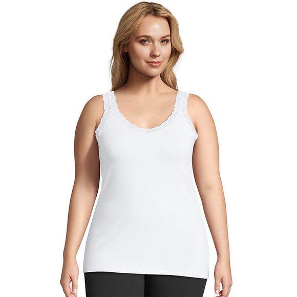 JMS Stretch Jersey Lace Trim Tank - Picture 1 of 1